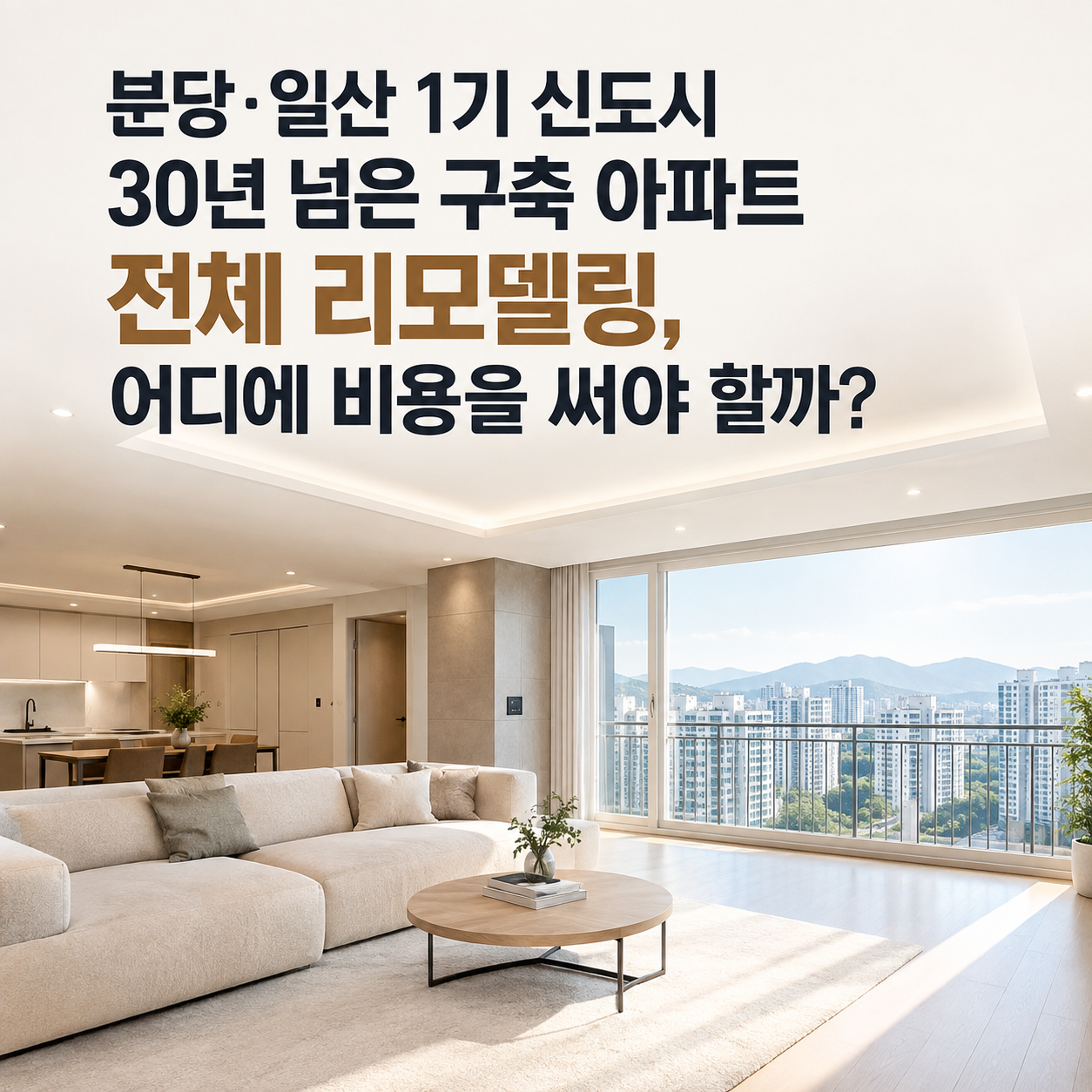 [분당·일산 아파트 인테리어] 30년 넘은 1기 신도시 구축 아파트 전체 리모델링, 어디에 비용을 써야 할까?
